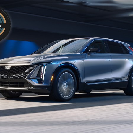 The Cadillac Lyriq SUV, the brand's first electric vehicles. We test drove the EV and have a full review at InsideHook.
