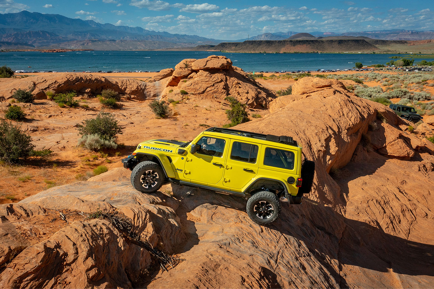 The Jeep Wrangler 4xe plug-in hybrid going off-road