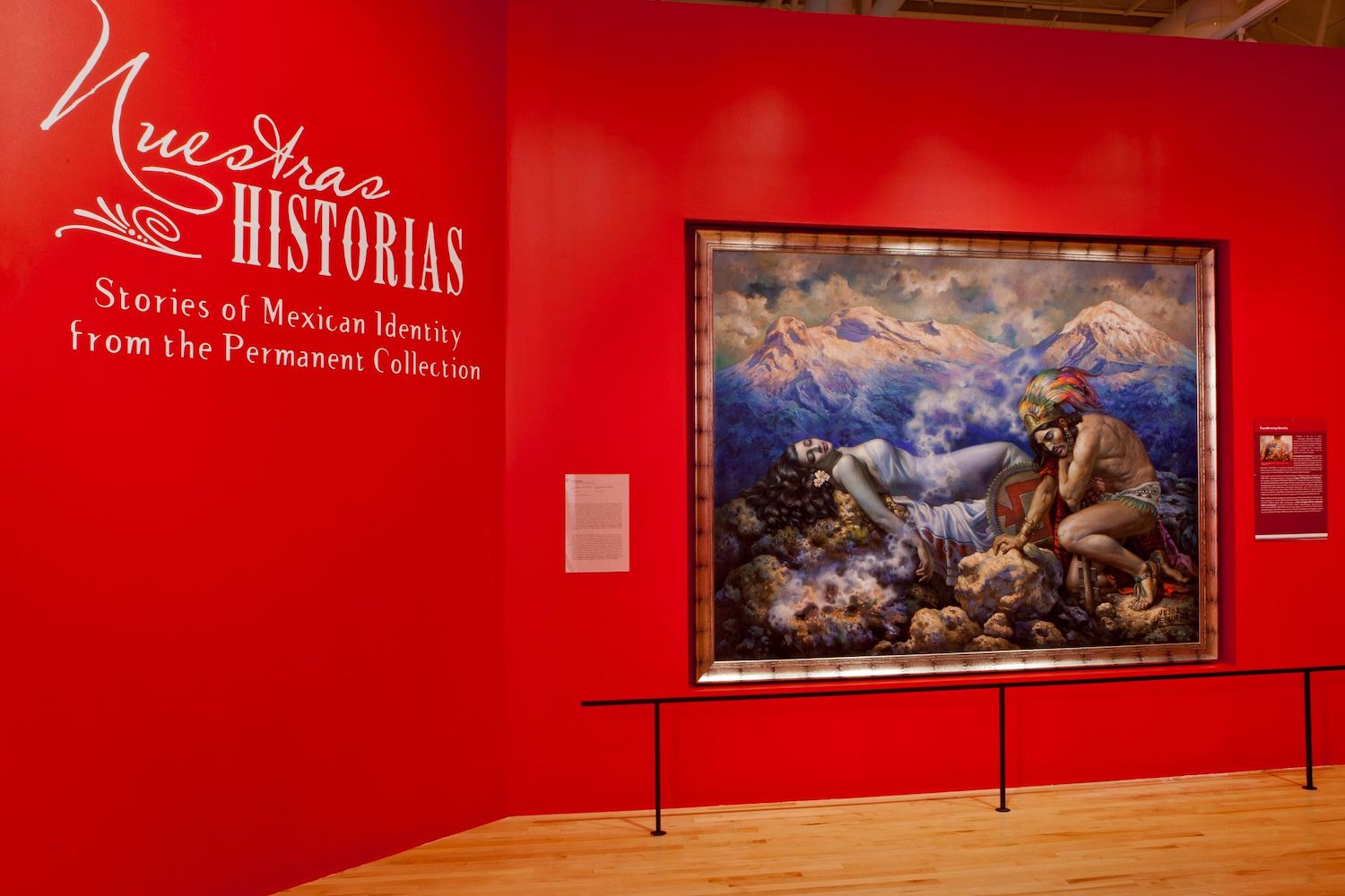 “The Legend of the Volcanoes” by Jesús Helguera at the entrance to the Museum of Mexican Art's permanent collection