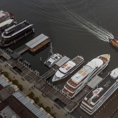 Yachts at a dock
