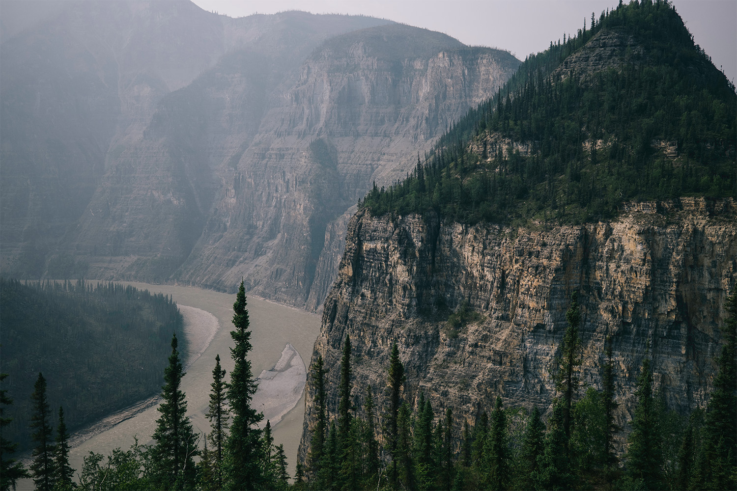 A view of the canyon from above.