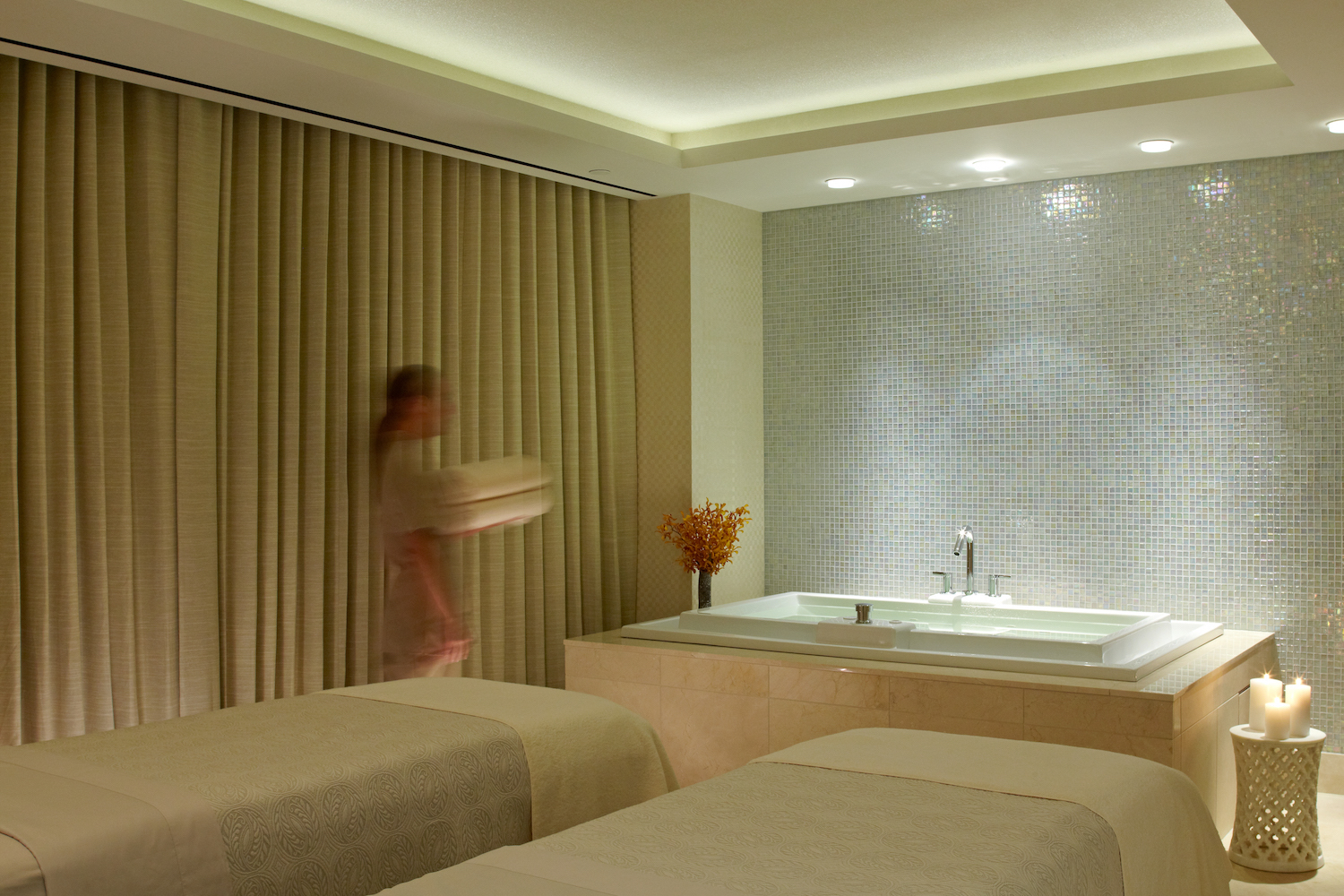 A couples treatment room at Sisley Spa