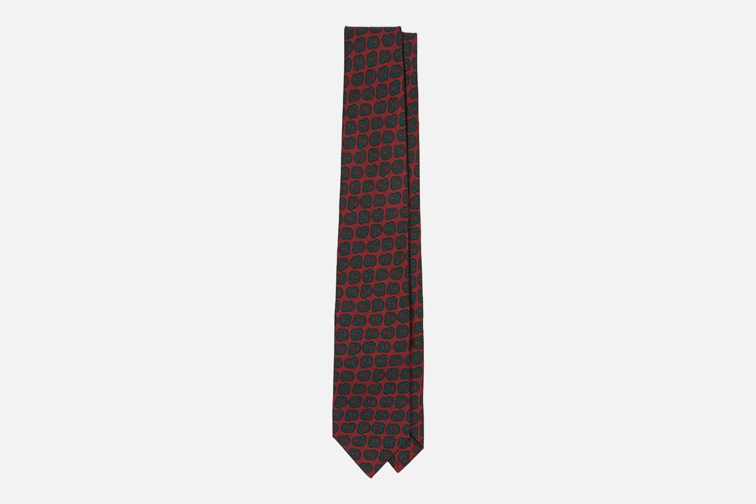 Drakeu0026amp;#8217;s Paisley Double Leaf Print Silk Self-Tipped Tie