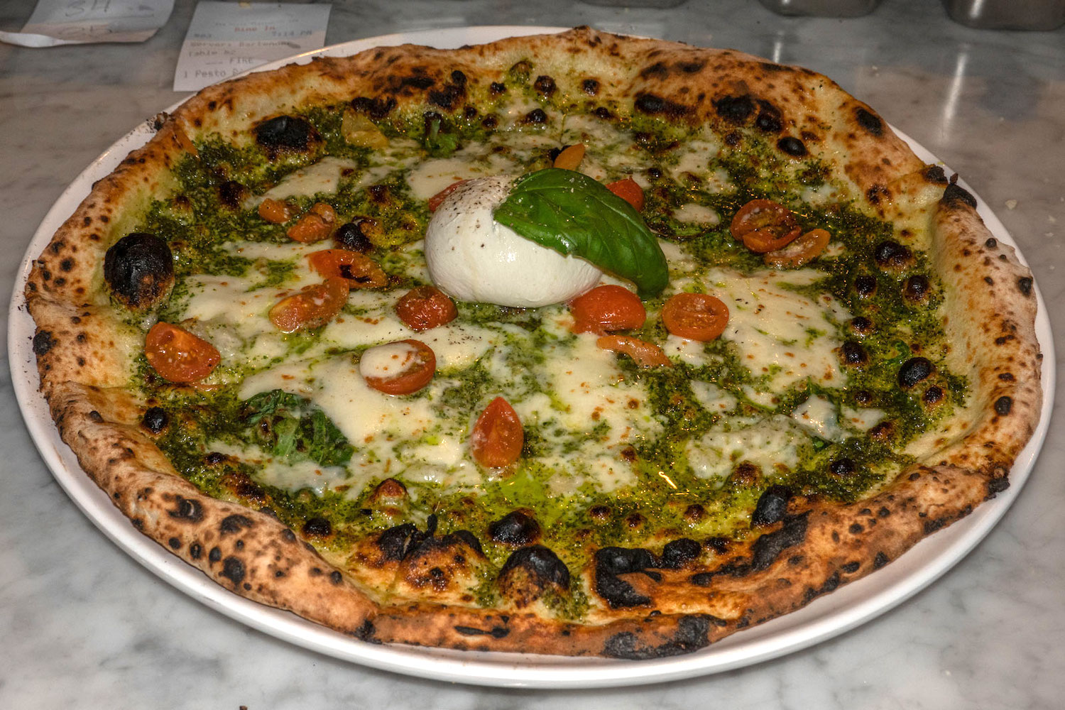 Pesto pizza from L'Antica Pizzeria Da Michele
