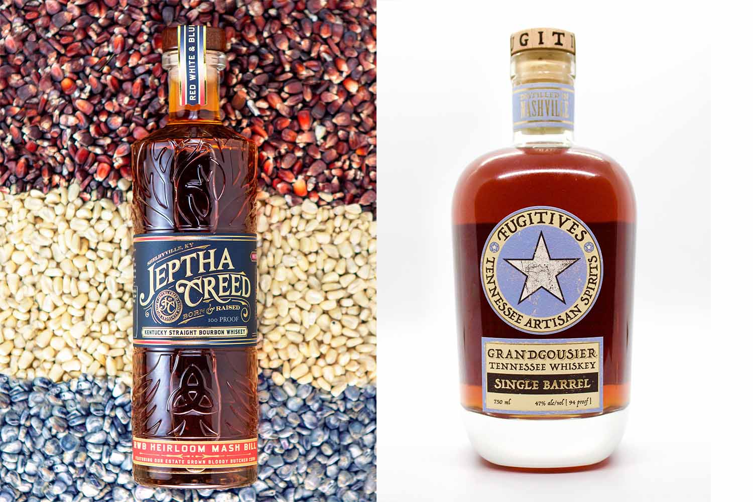 bourbons with heirloom corn from Jeptha Creed and Fugitives