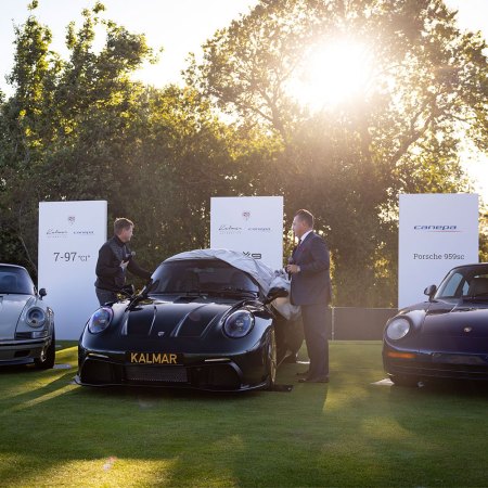 The Kalmar 9X9 being unveiled at The Quail, A Motorsports Gathering on August 16, 2024 in Carmel, California during Monterey Car Week