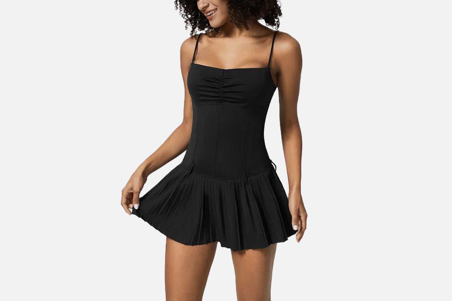 Halara Breezeful Ruched Corset Backless Pleated Active Dress