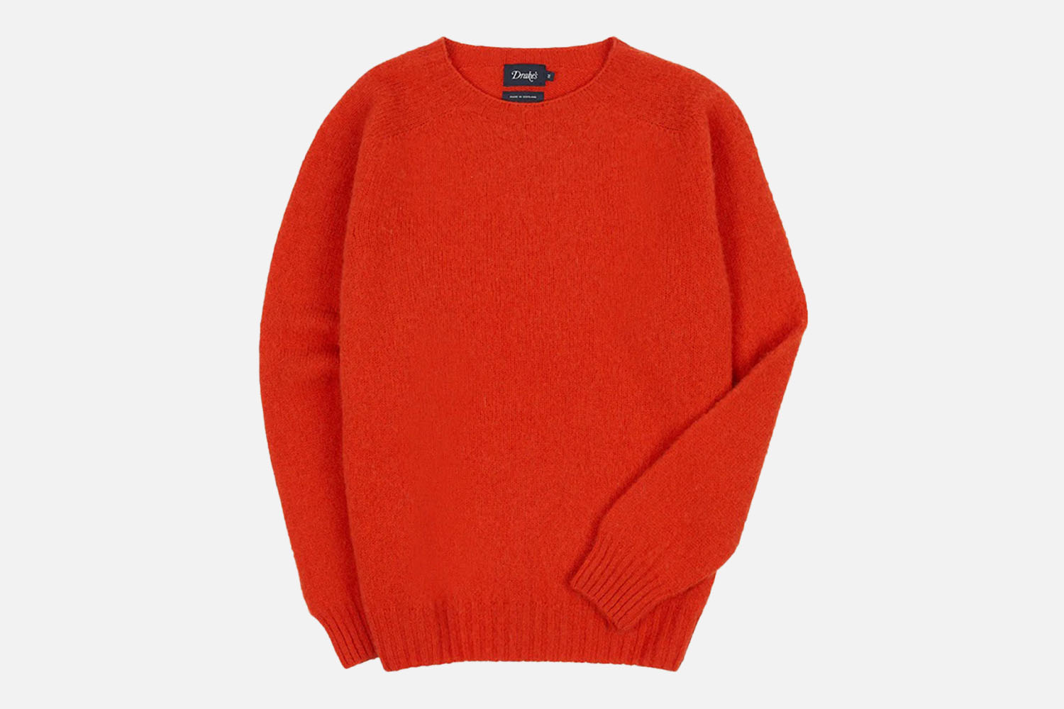 Drakeu0026amp;#8217;s Brushed Shetland Crew Neck Jumper