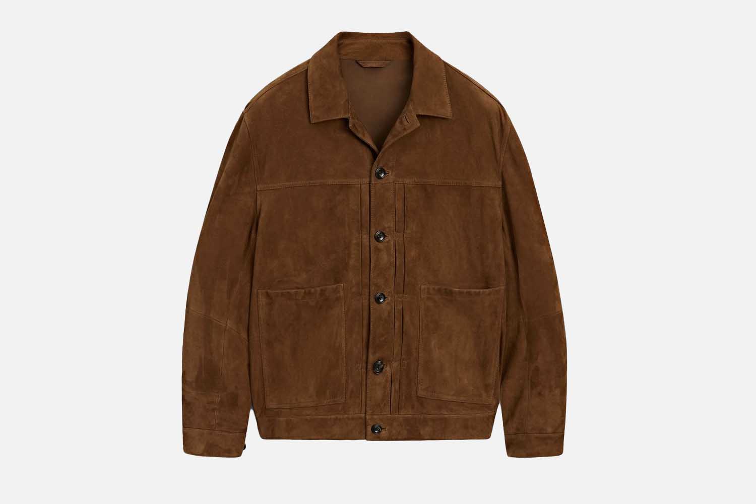 Massi Modutti Suede Leather Jacket with Pockets