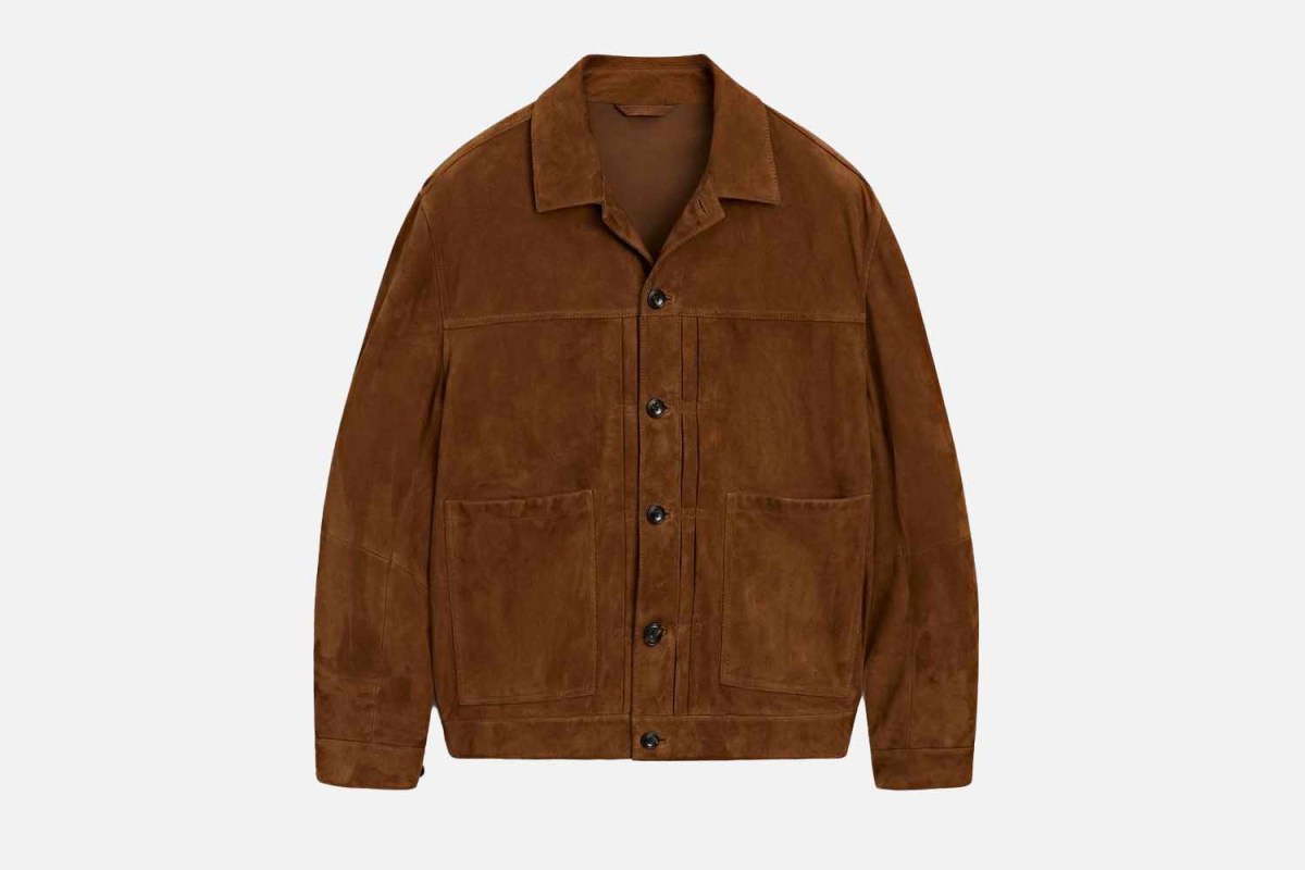 Massi Modutti Suede Leather Jacket with Pockets