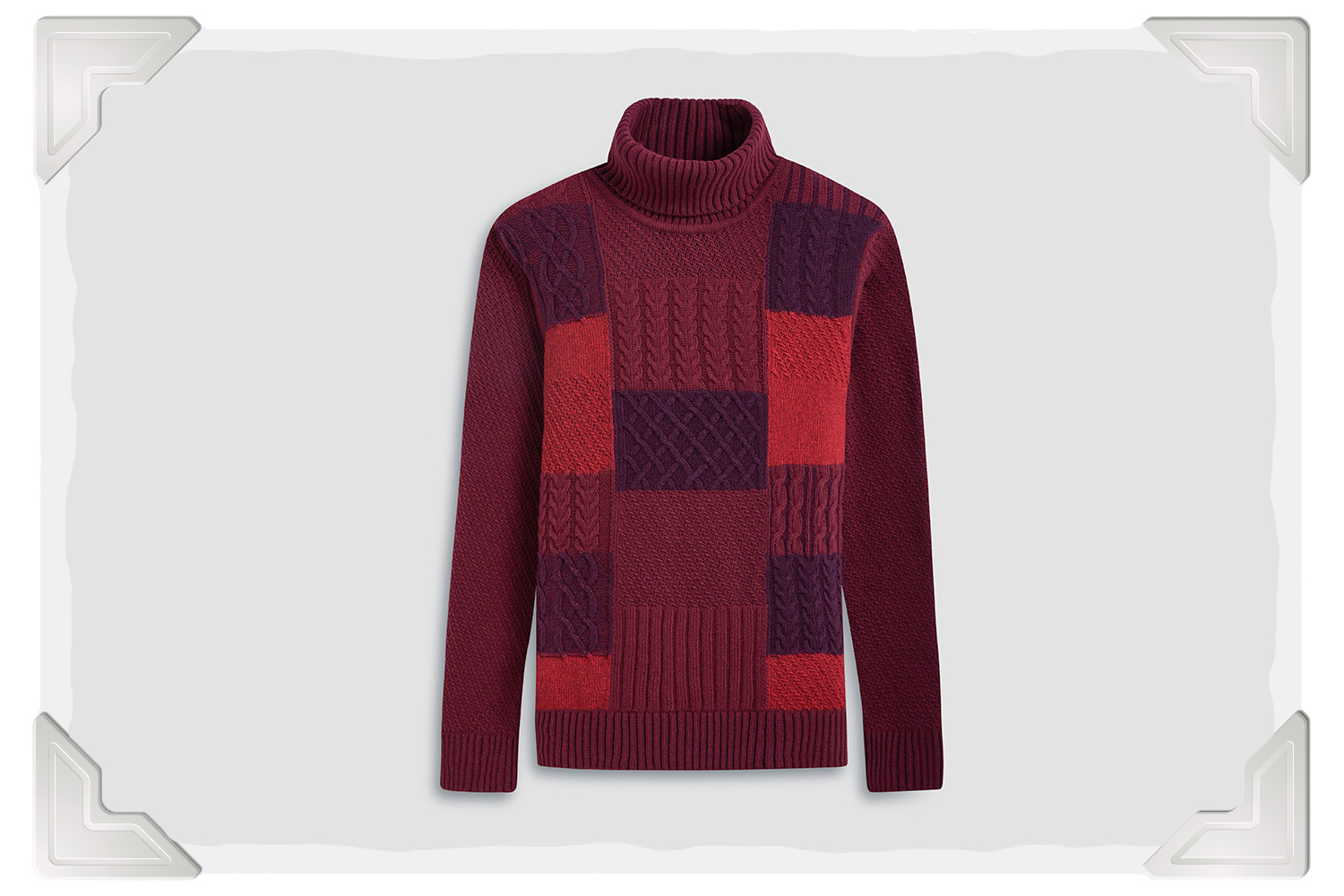 BUGATCHI Mixed Stitch Turtleneck Sweater 