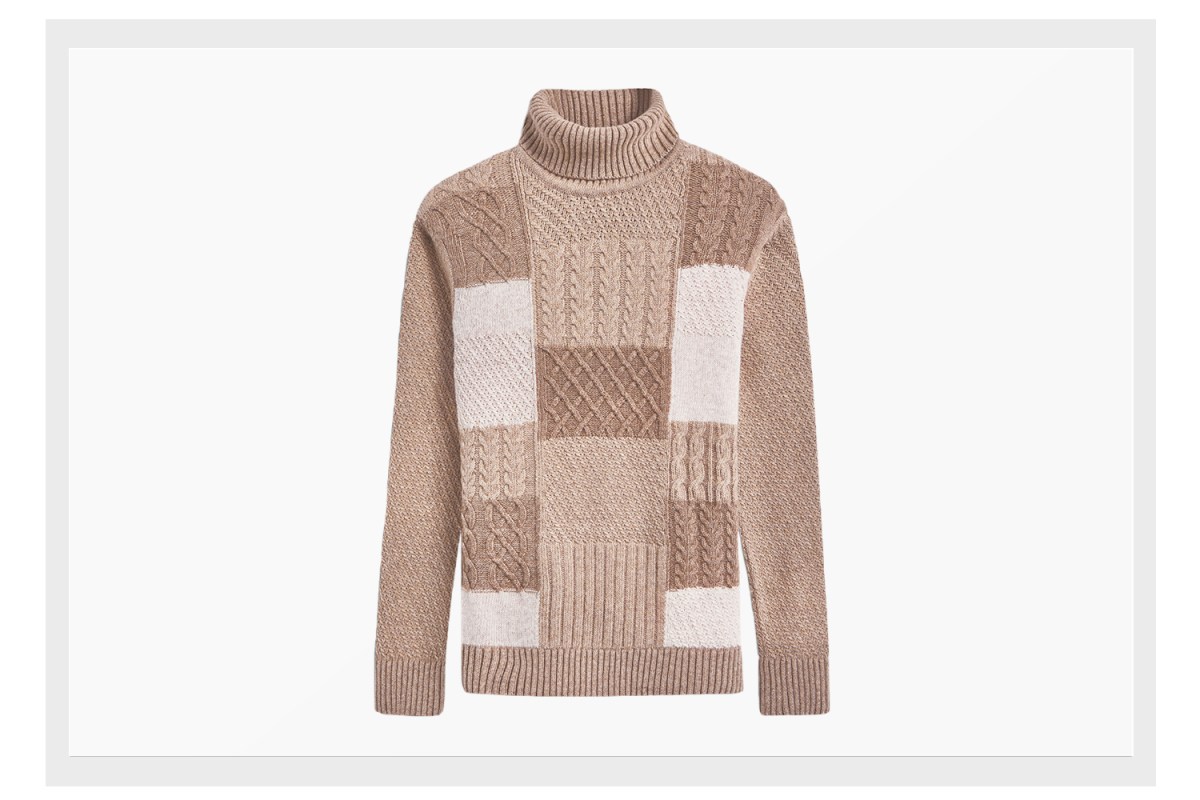 BUGATCHI Mixed Stitch Turtleneck Sweater