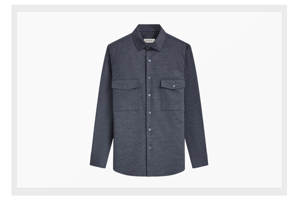 BUGATCHI Checkered Shirt Jacket