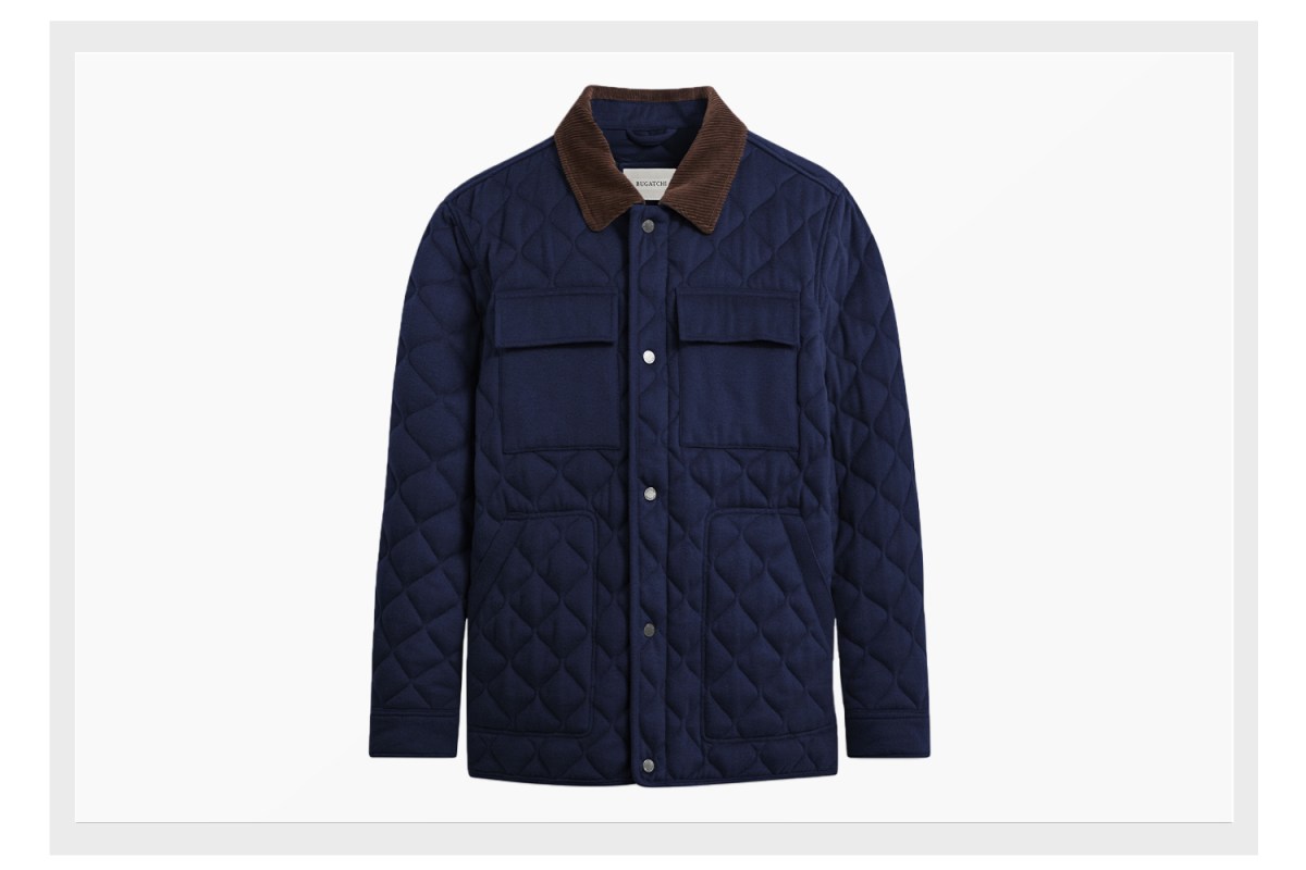 BUGATCHI Wool and Cashmere Quilted Field Jacket
