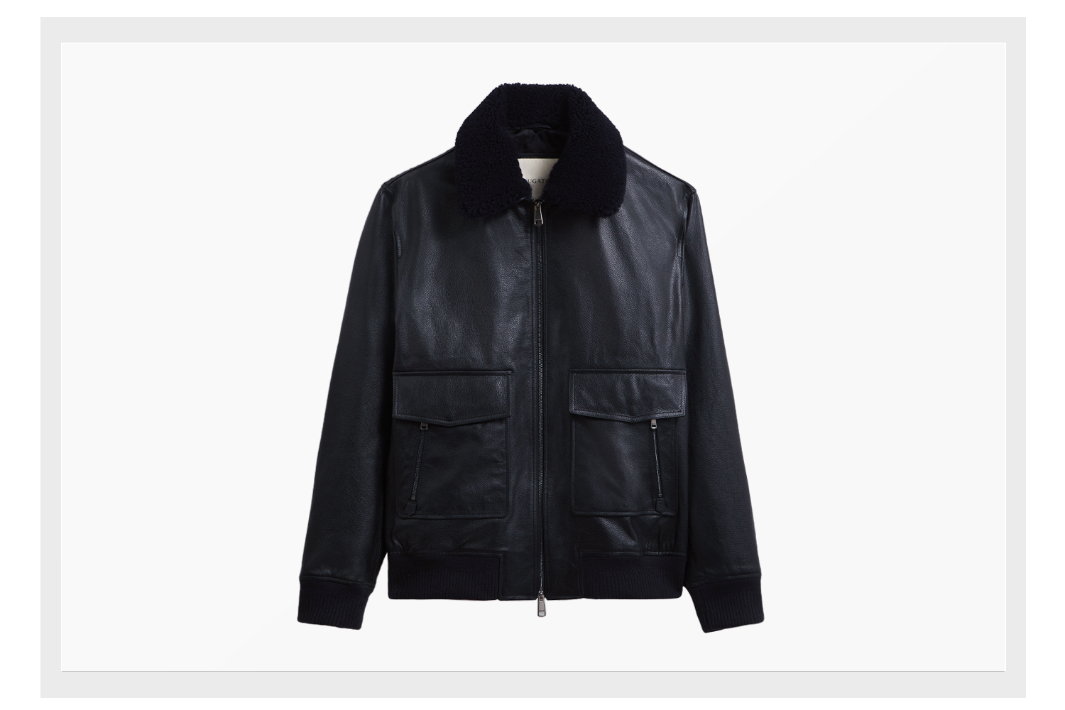 BUGATCHI Leather Aviator Jacket