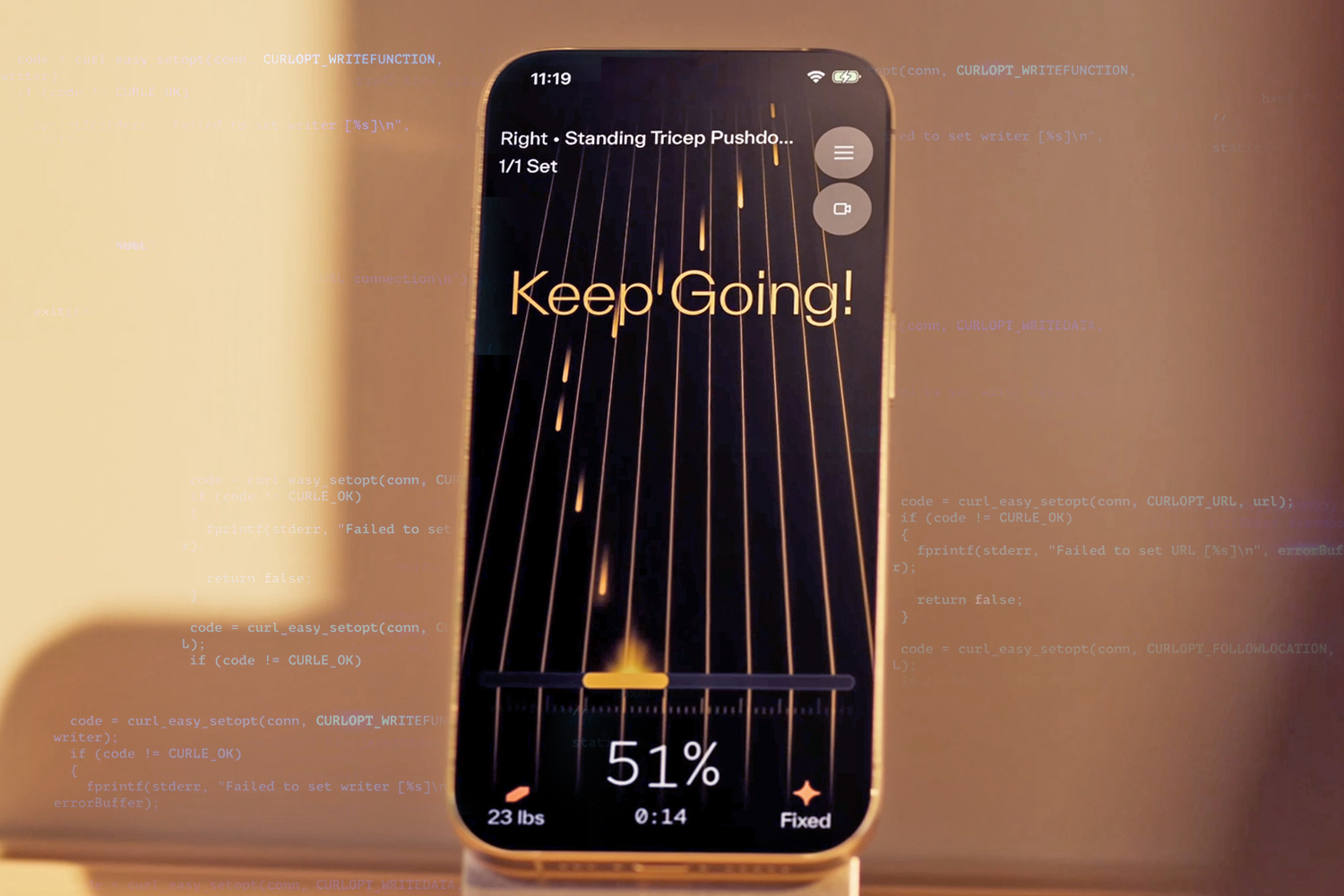 A view of a game in the Amp fitness app.