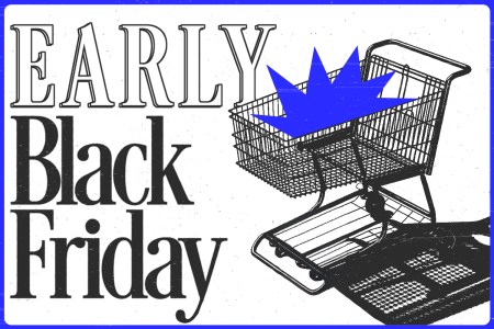 Black Friday Early Deals with an illustration of a shopping cart.