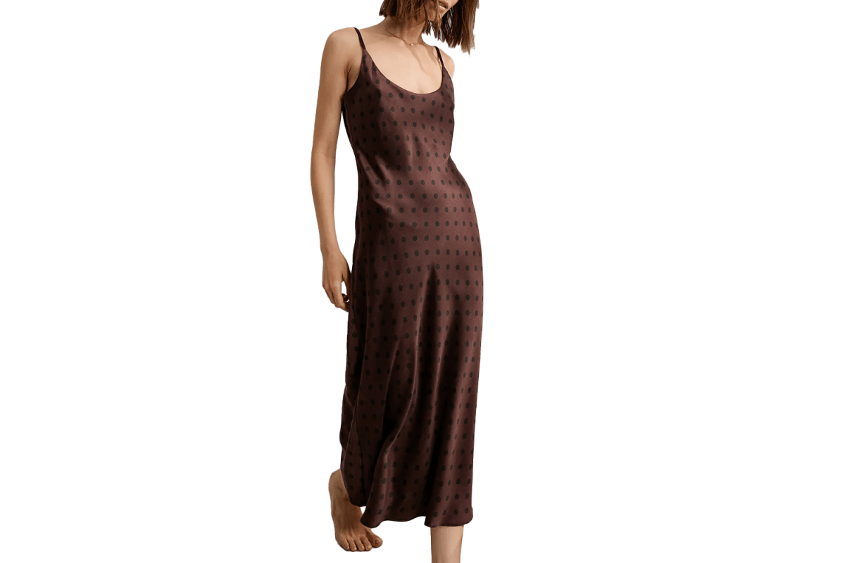 Lunya Washable Silk Bias Slip Dress