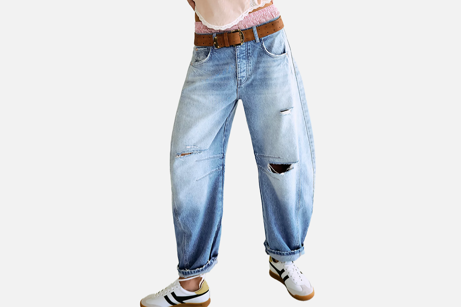 Free People We The Free Good Luck Mid-Rise Barrel Jeans