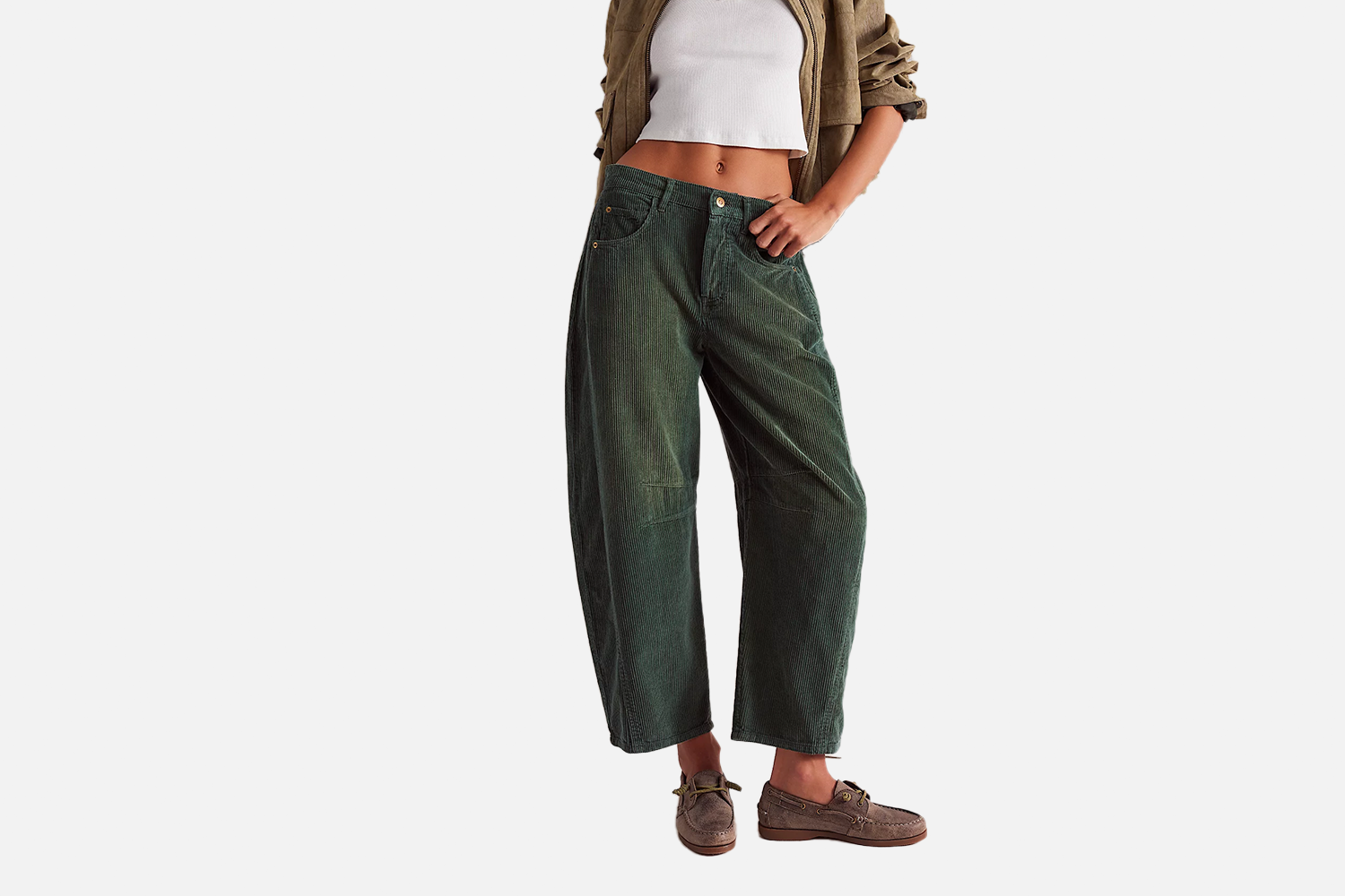 Free People We The Free Good Luck Mid-Rise Cord Barrel Jeans