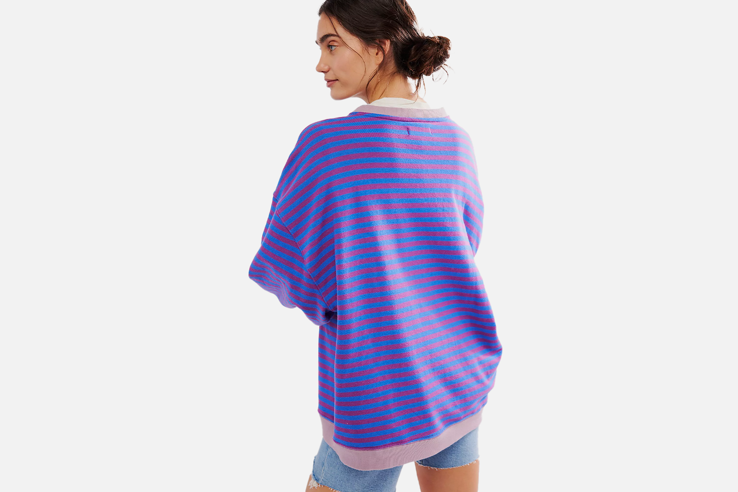 Free People Classic Striped Oversized Crewneck