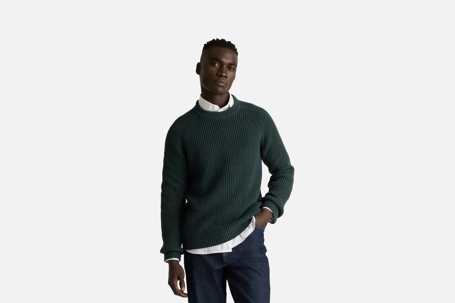 Quince Organic Cotton Fisherman Crew Sweater