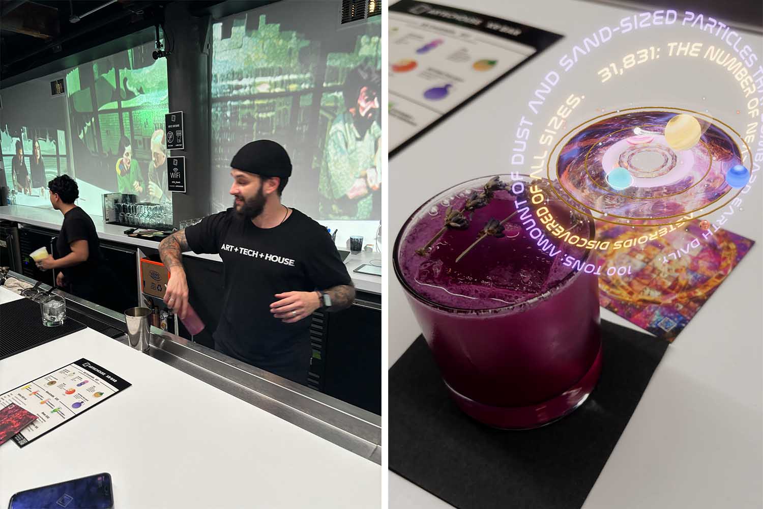 Sebastian “Bash” Acimovic, XR Bar’s regional manager and mixologist. An XR drink at XR bar.