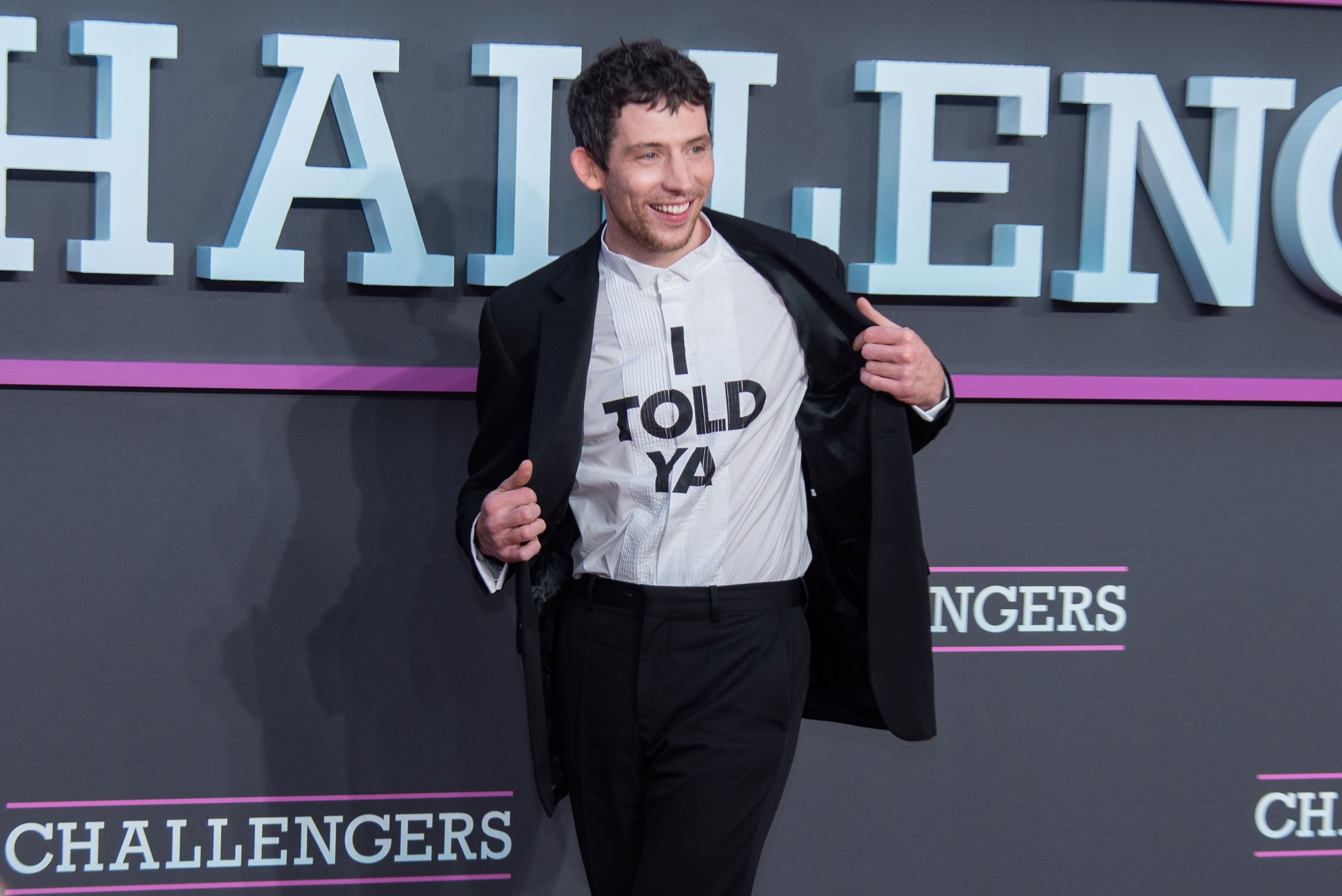 LONDON, UNITED KINGDOM - APRIL 10: Josh O'Connor attends the UK premiere of 'Challengers' at the Odeon Luxe Leicester Square in central London, on April 10, 2024. (Photo by Loredana Sangiuliano/Anadolu via Getty Images)