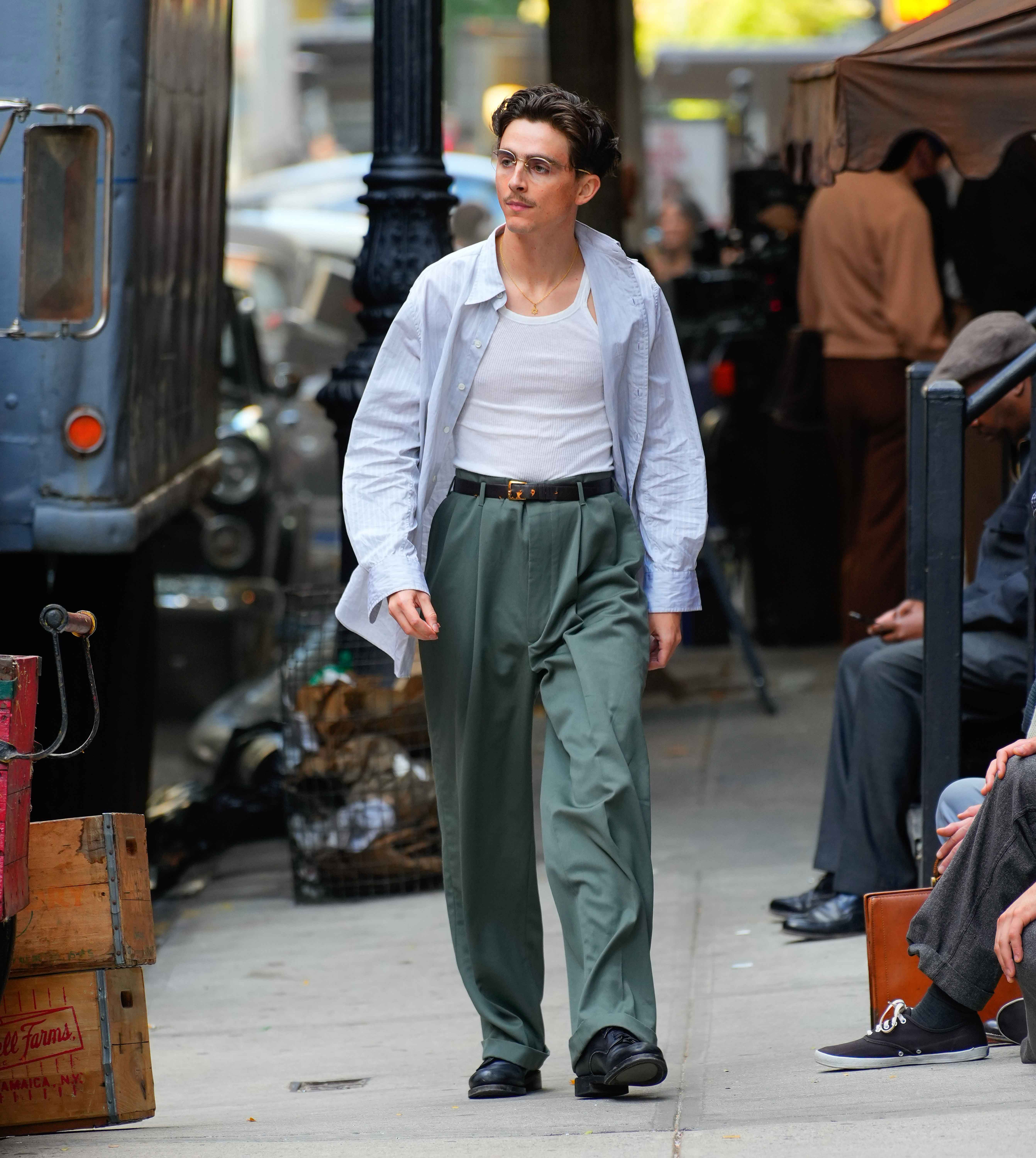 NEW YORK, NY - OCTOBER 09: Timothee Chalamet is seen on October 9, 2024 in New York City.  (Photo by XNY/Star Max/GC Images)