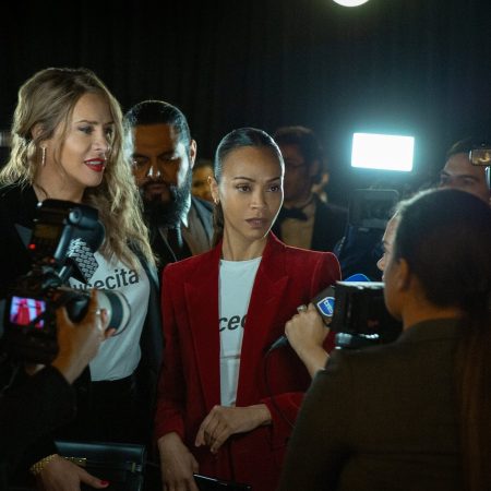 Karla Sofía Gascón and Zoe Saldana in the now Oscar-nominated "Emilia Pérez"