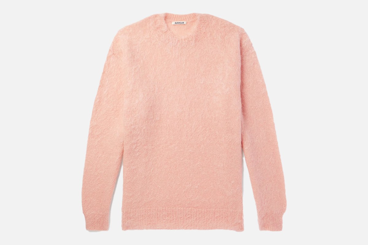 Auralee Oversized Brushed Mohair-Blend Sweater