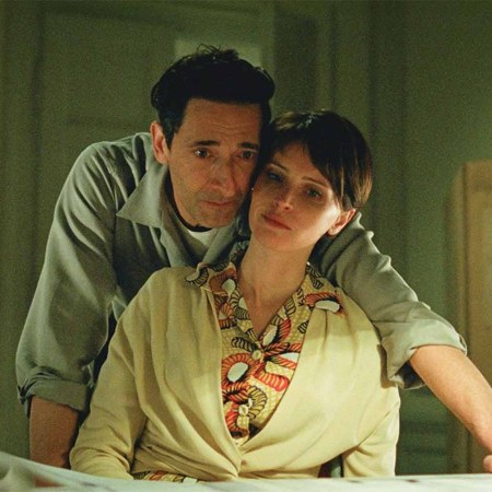 Adrien Brody and Felicity Jones in "The Brutalist"