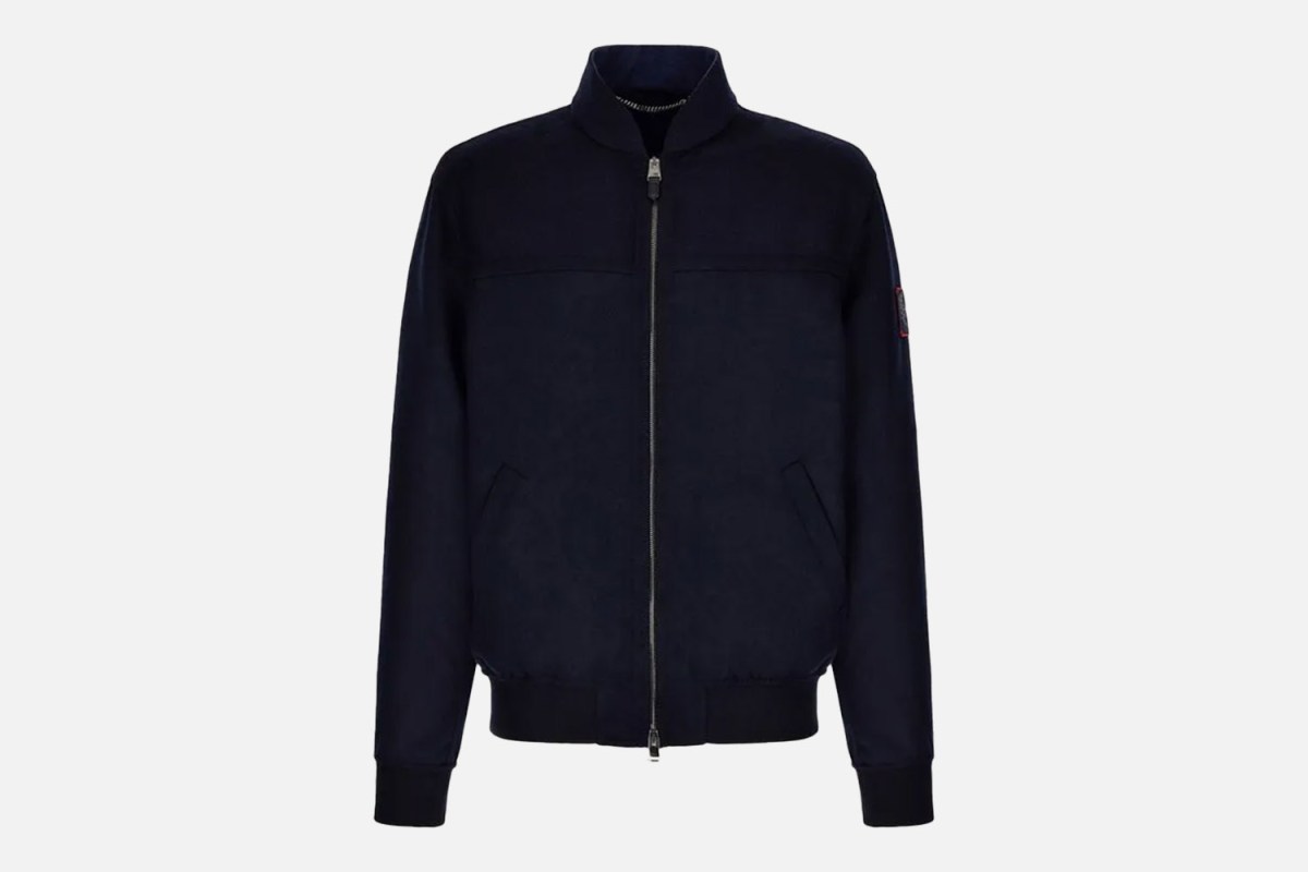 Canali Double Wool Embroidery Bomber Jacket