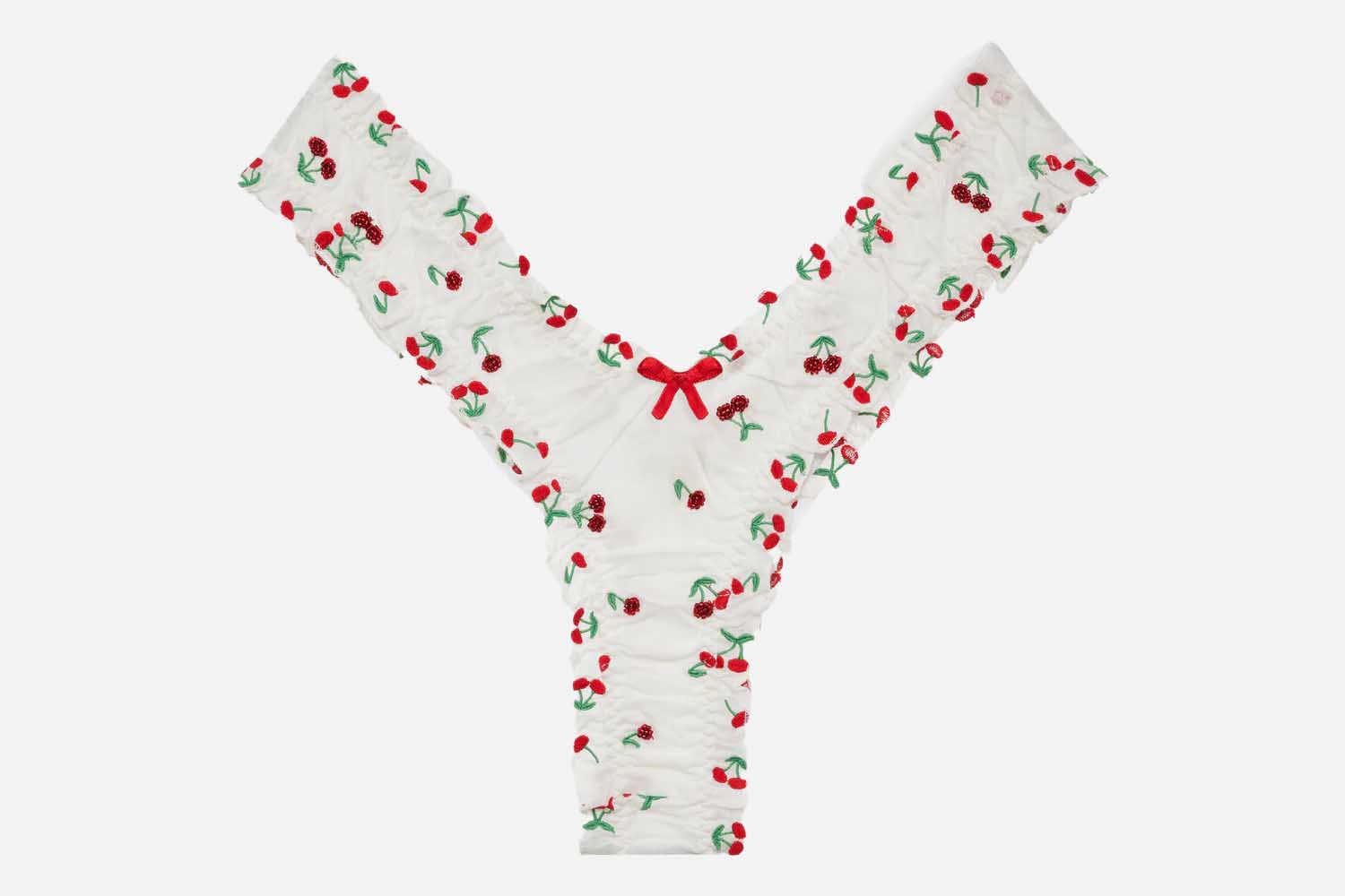 For Love and Lemons Beaded Cherries Thong