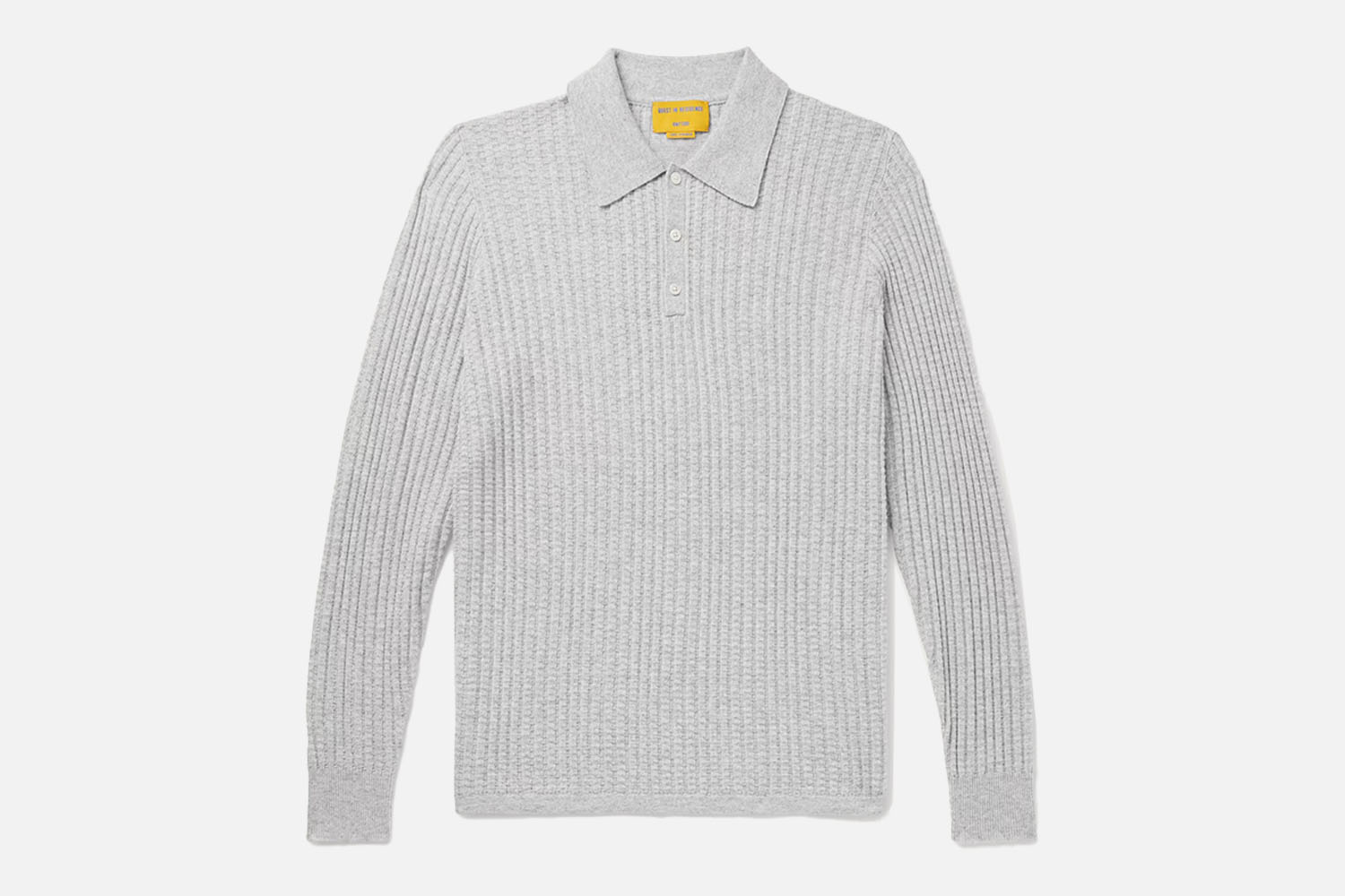Guest In Residence Theo Waffle-Knit Cashmere Polo Shirt