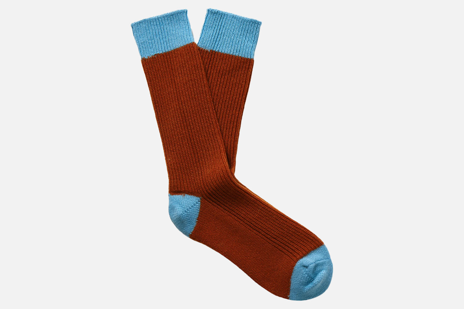 Guest In Residence Two-Tone Ribbed Cashmere Socks