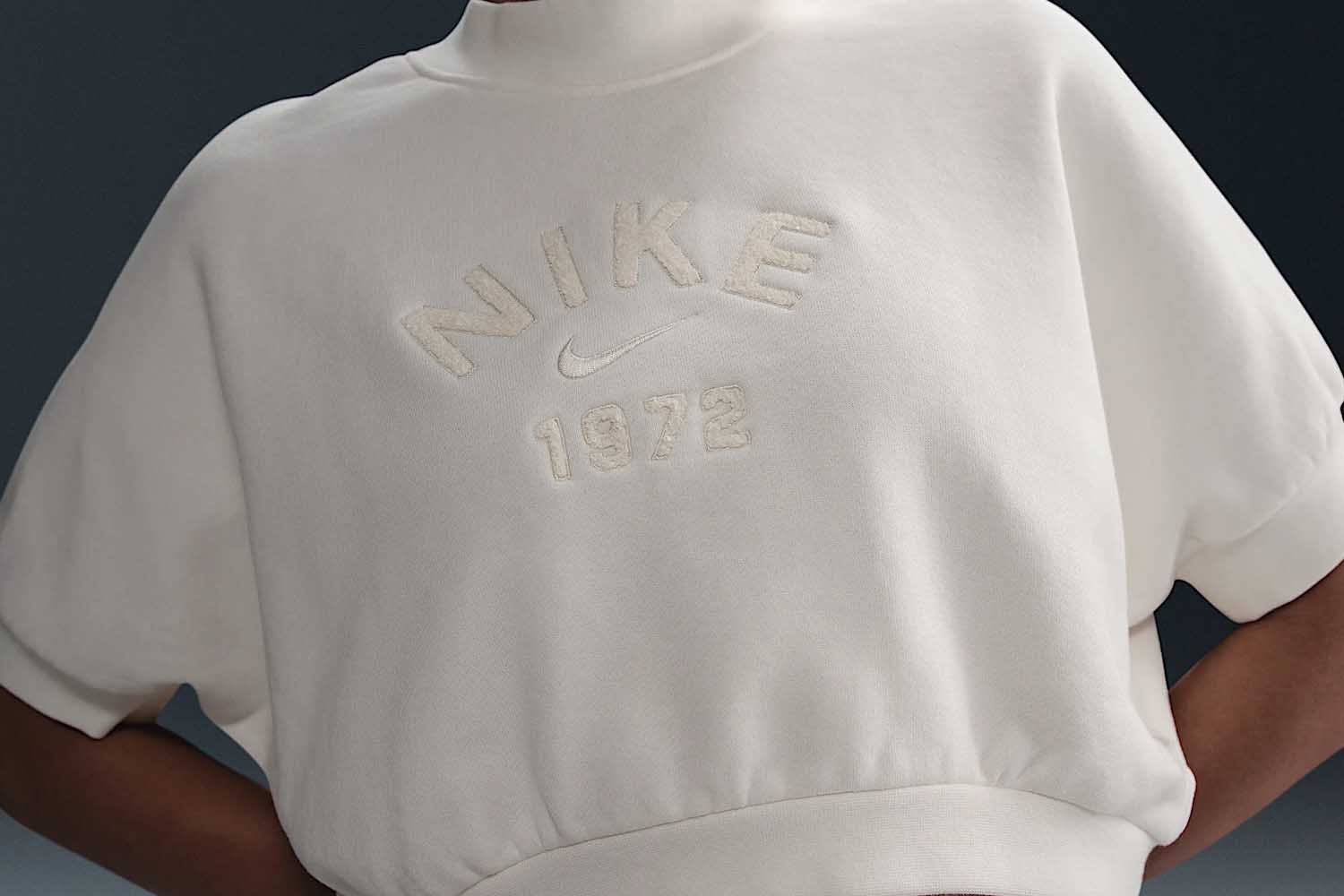 Nike Sportswear Collection Women’s Crew-Neck Short-Sleeve Cropped French Terry Top