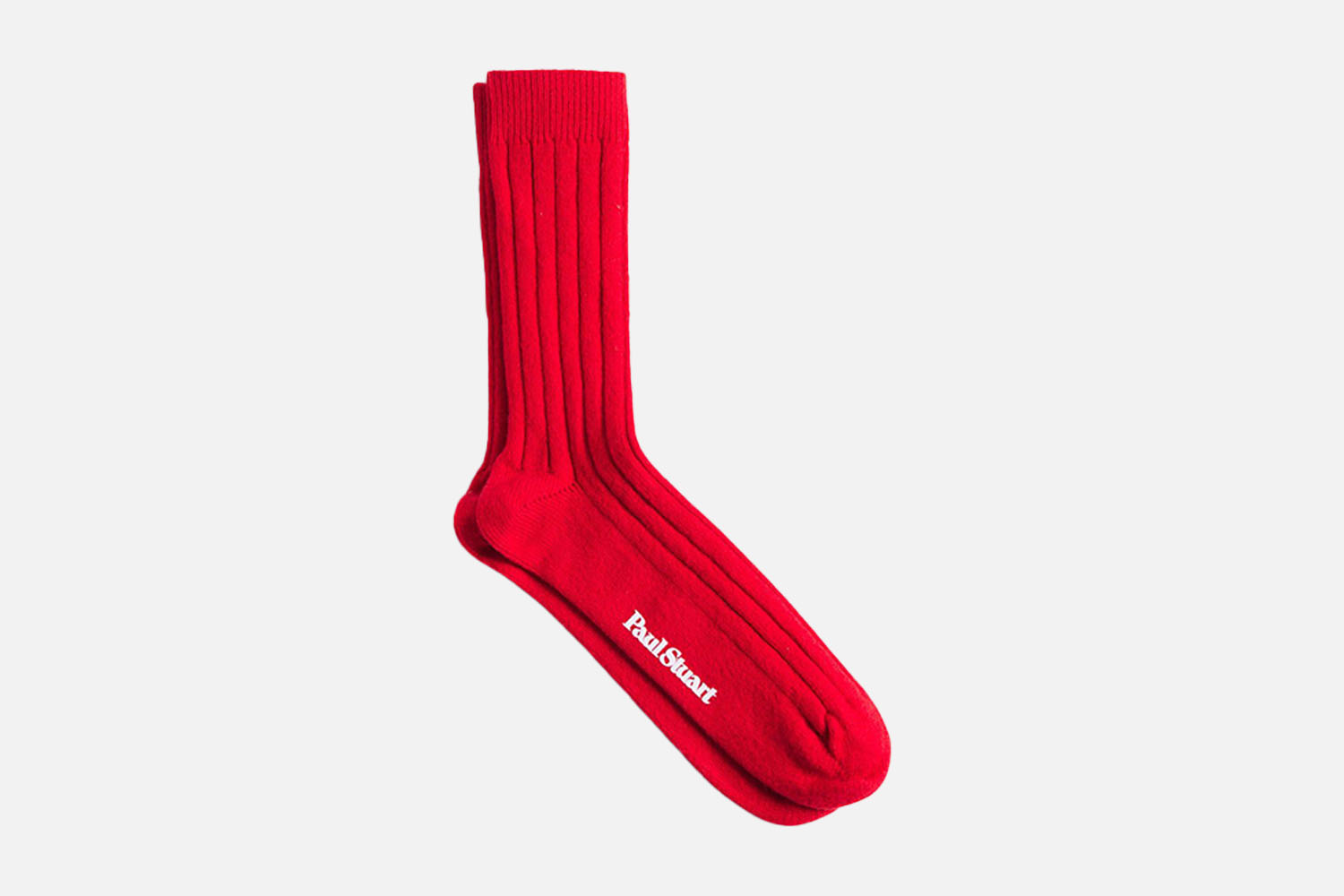 Paul Stuart Cashmere Solid Ribbed Sock