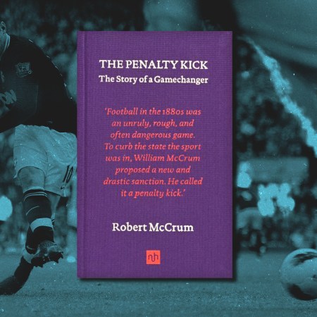 Cover of "The Penalty Kick" and photo of Wayne Rooney taking a penalty kick