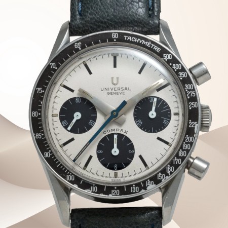 Universal Genève Compax “Nina Rindt” ref. 885103/02, one of our favorite vintage watches from Universal Genève, which is being revived by Breitling