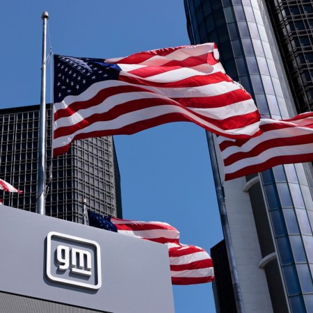 GM logo with American flags