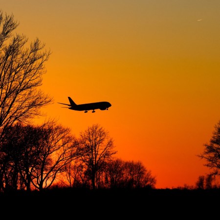 International flight arriving at JFK Airport