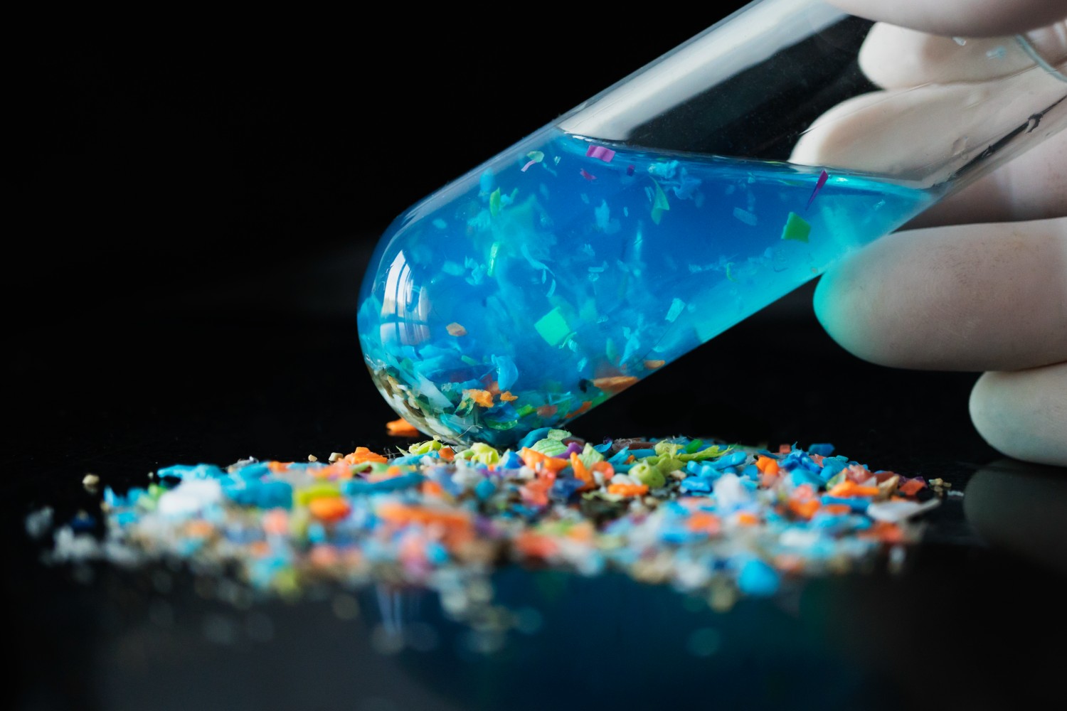 Microplastics in a vial
