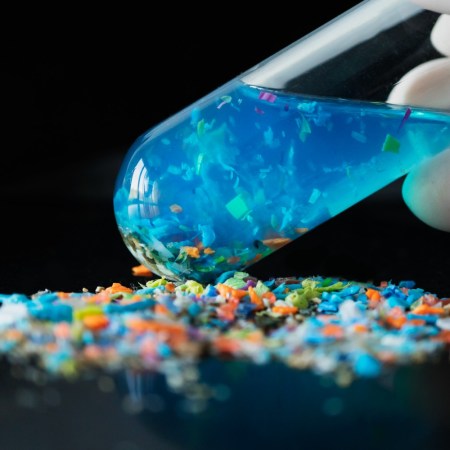 Microplastics in a vial