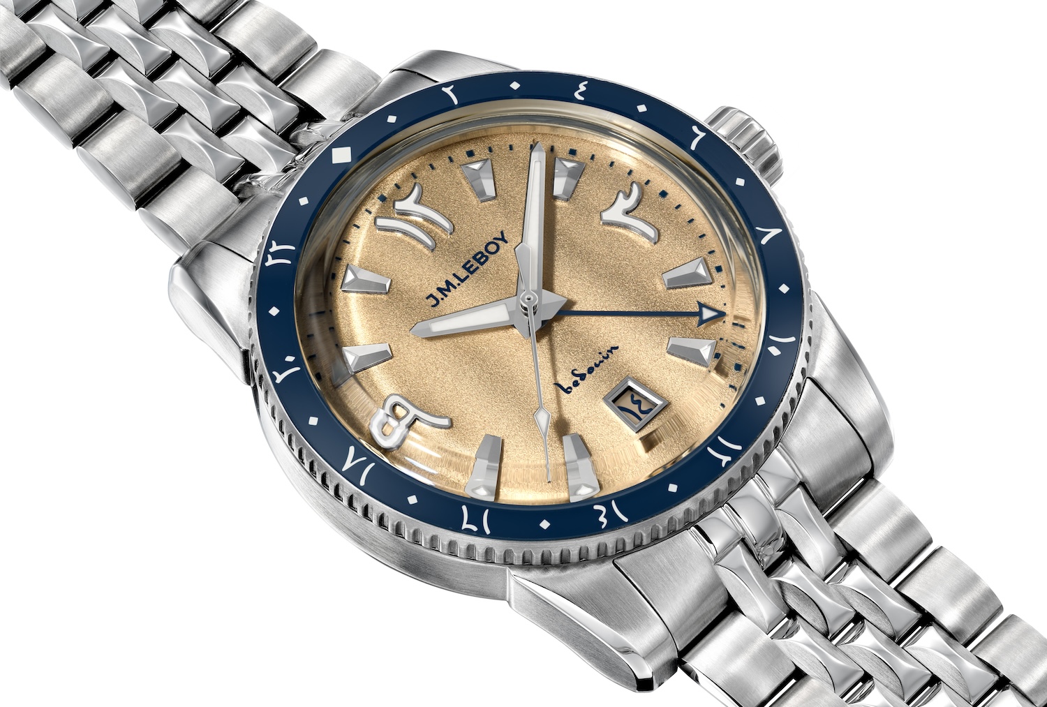 Close-up of the J.M. LeBoy Bedouin bezel