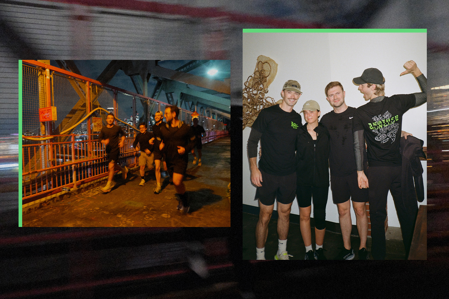 Two photos featuring runners from Another Run Club.