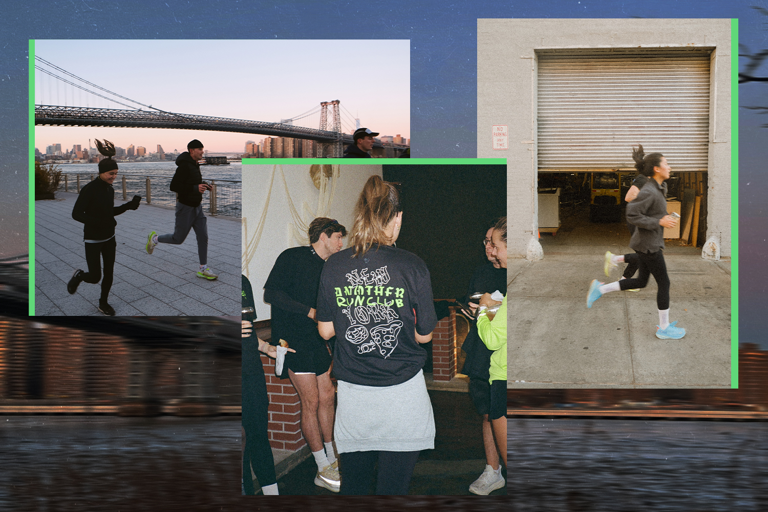 Three photos featuring runners from Another Run Club.