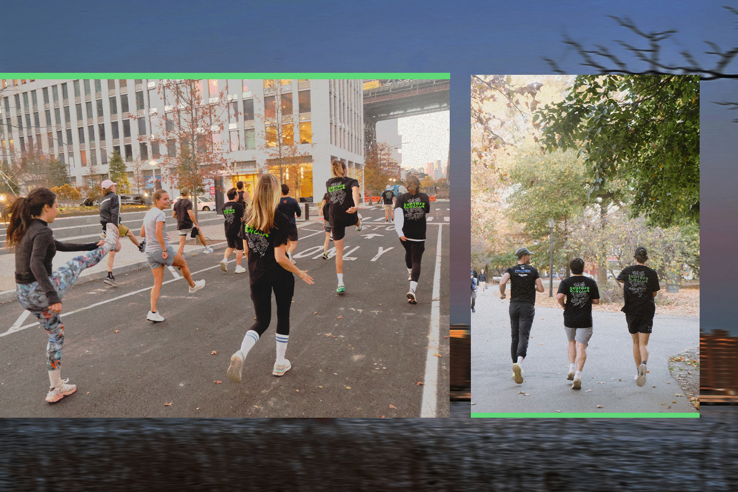 Two photos featuring runners from Another Run Club.
