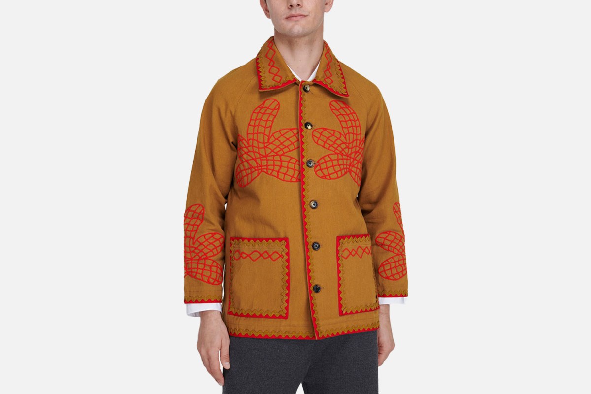 Bode Field Maple Embroidered Cotton Coat