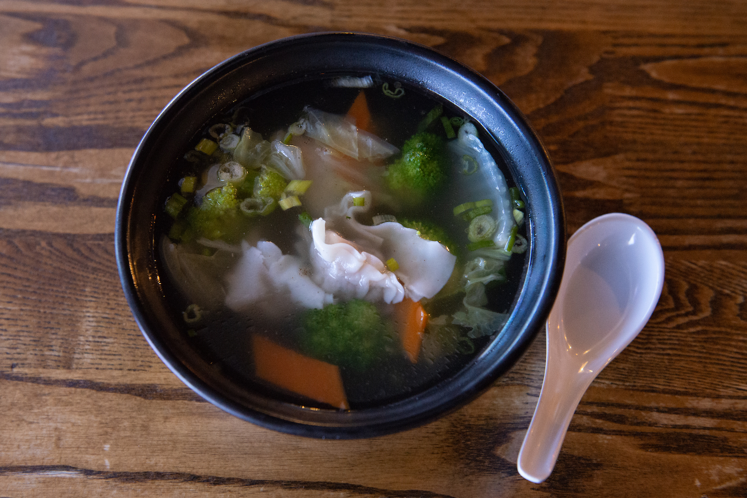 Chicken soup with wontons from Duck N Bao